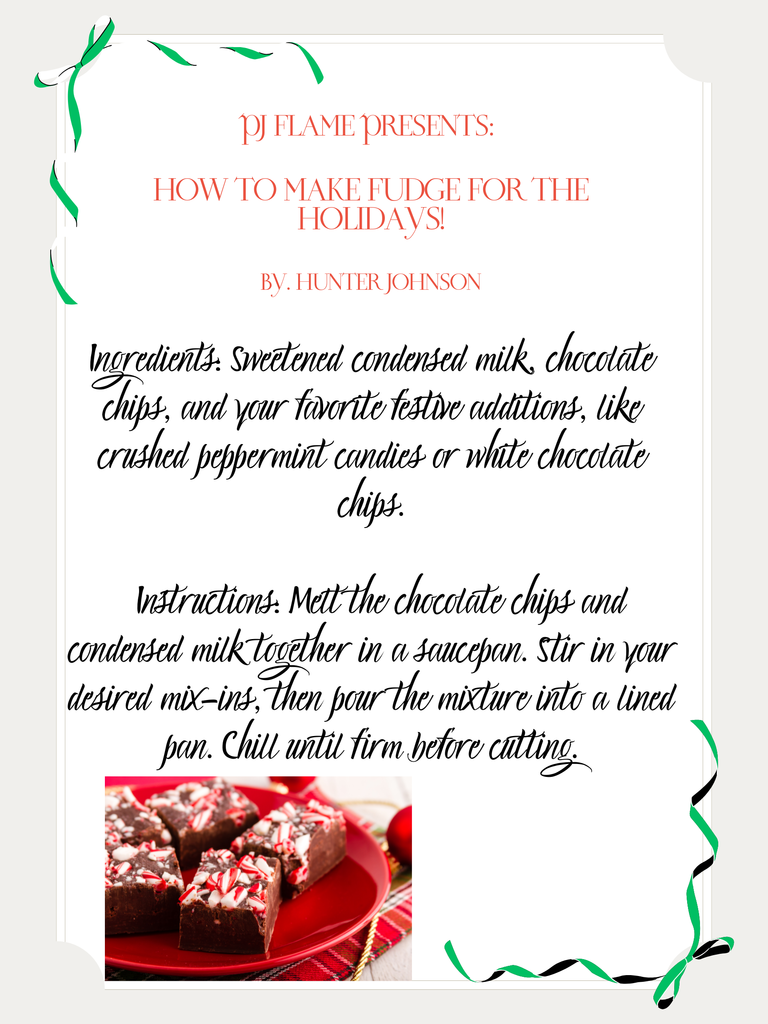 Issue 6 of the PJ Flame: Holiday Fudge Recipe