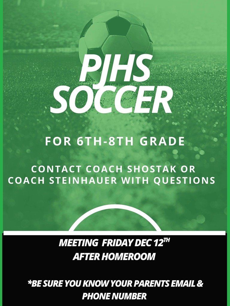 Soccer Meeting Friday, Dec. 12