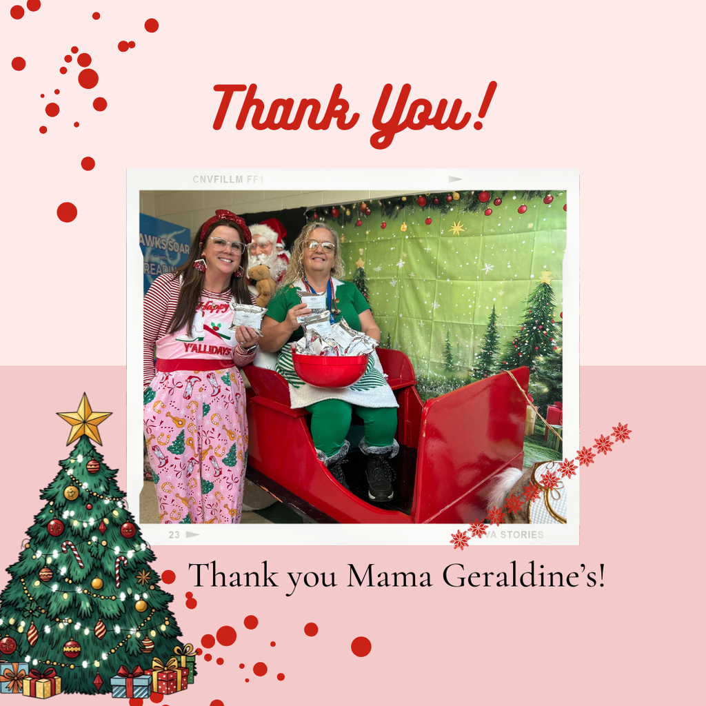 Thank you Mama Geraldine's for the Cheese Straws!