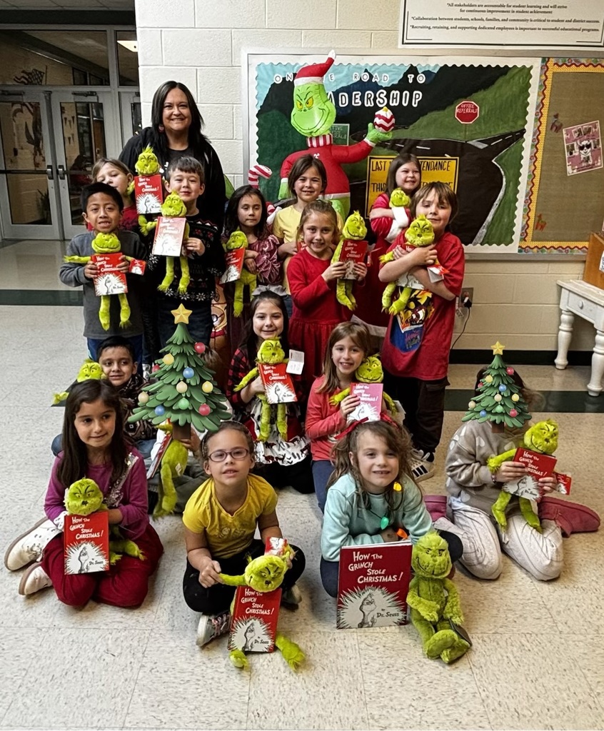Mrs. Proudfoot's class with their Grinches!