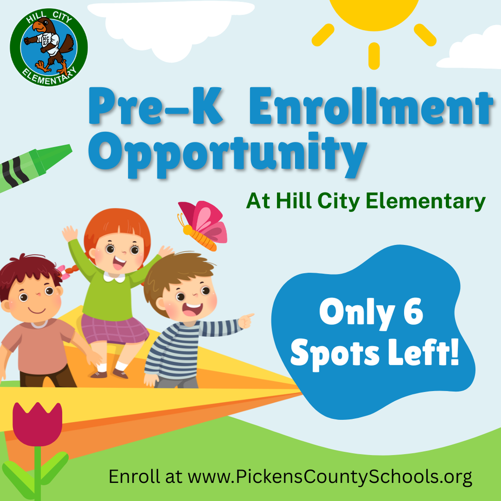 Pre-K Enrollment Opportunity at Hill City Elementary for 2025-26 School Year