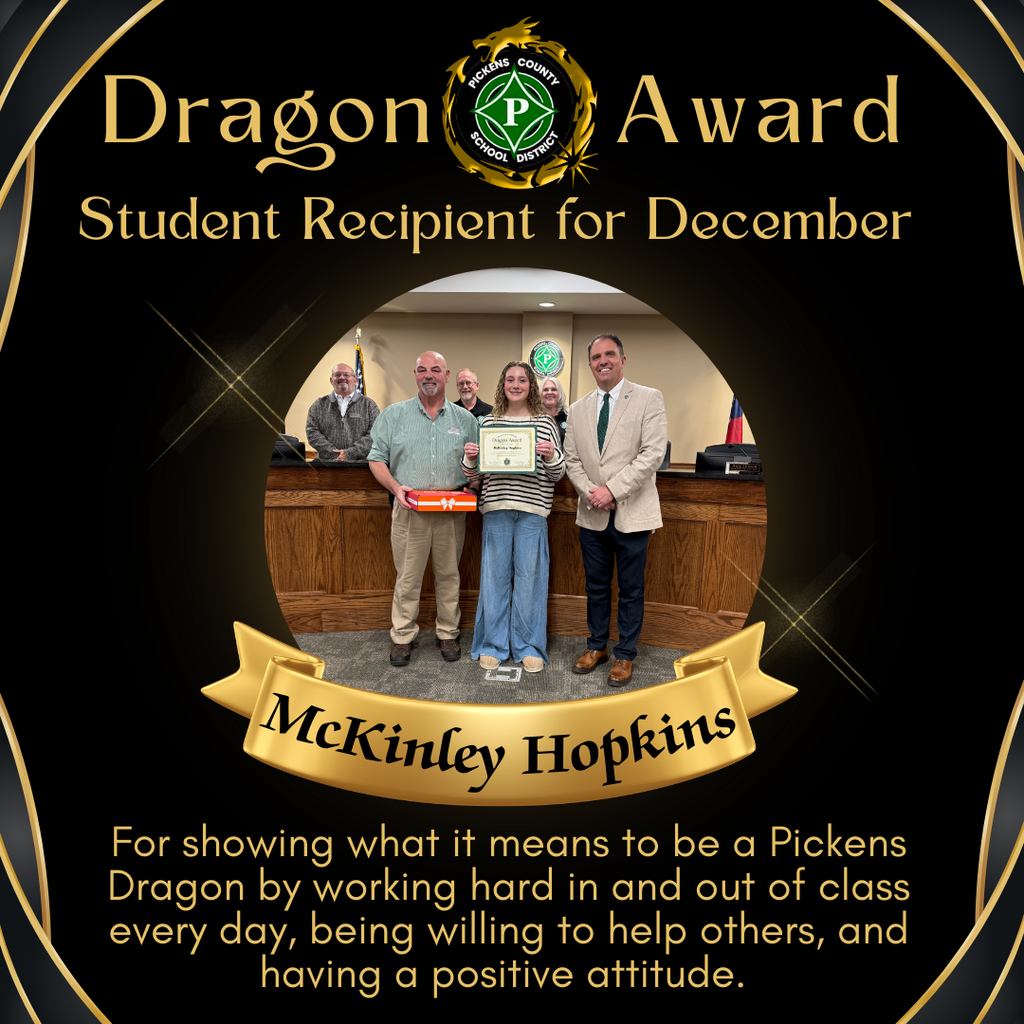 McKinley Hopkins December Student Dragon Award Winner