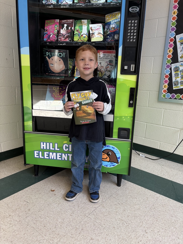 Braxton mastered his sight words and earned a trip to the Book Vending Machine.