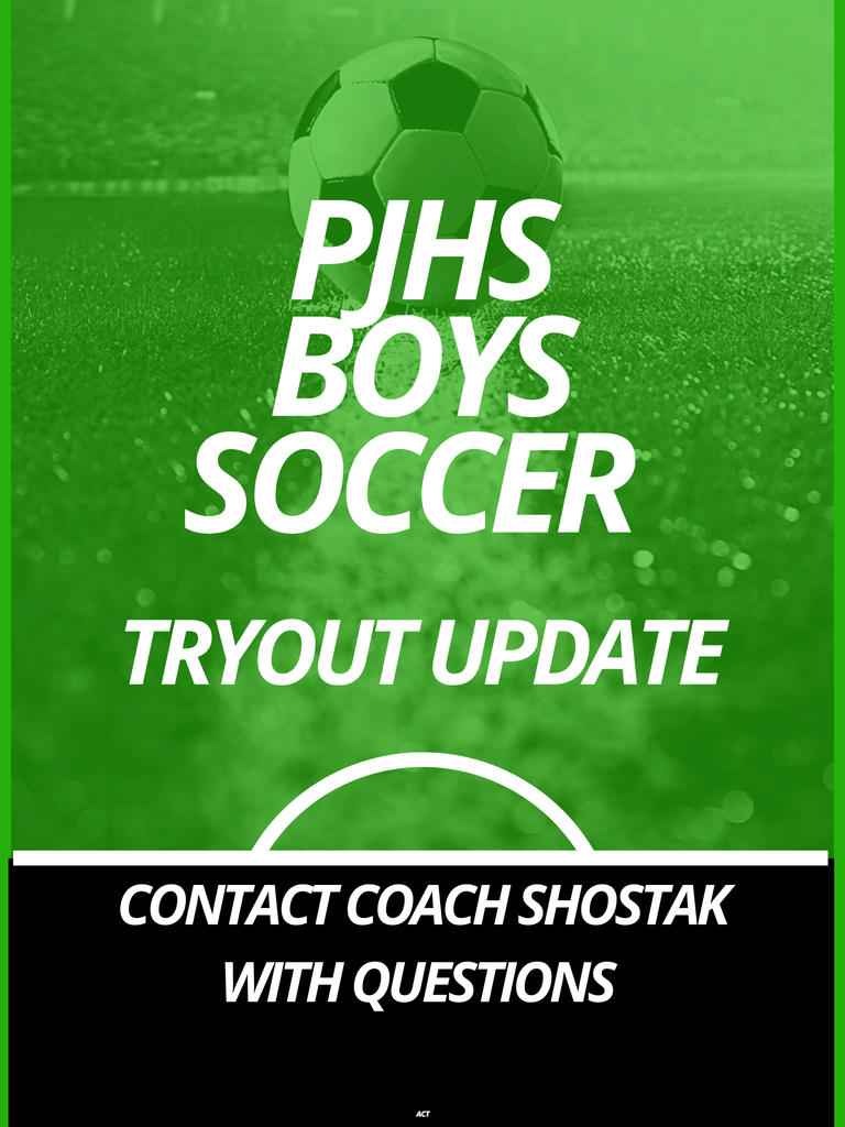 PJHS Boys Soccer Tryout Update