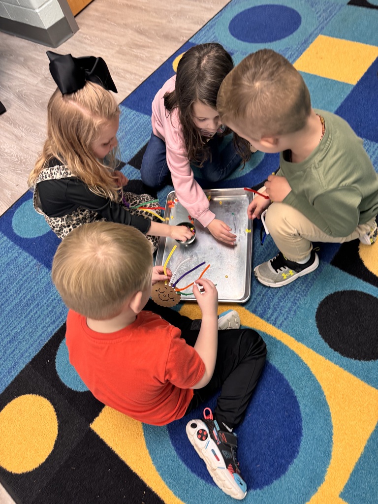 Mrs. Allen's class in the media center.