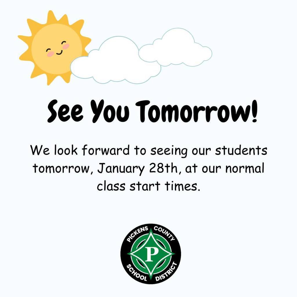 See you tomorrow for school!