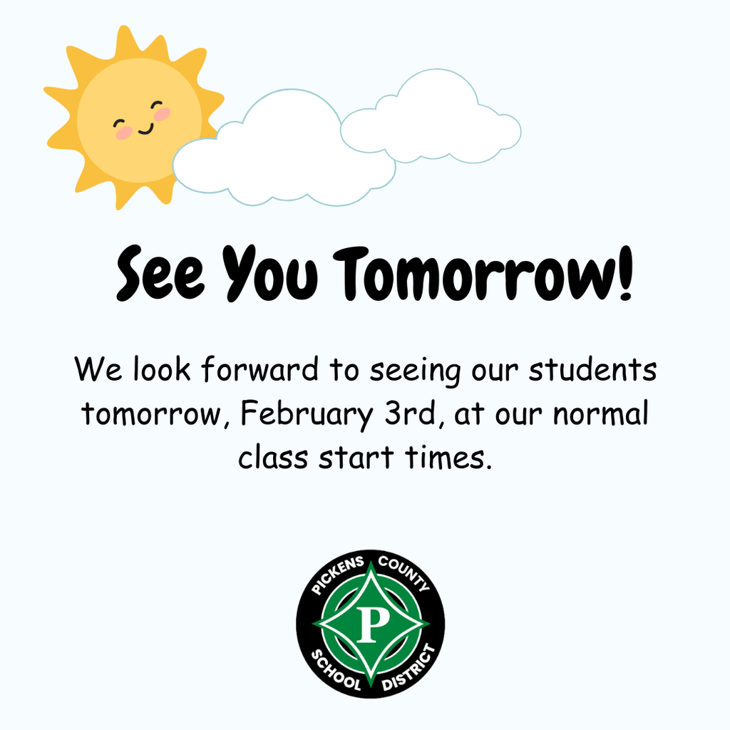 See you at school tomorrow!