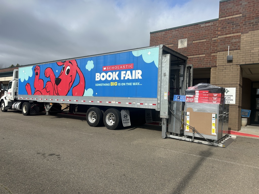 The Scholastic Book Fair truck has arrived and excitement is building for Monday's opening day!