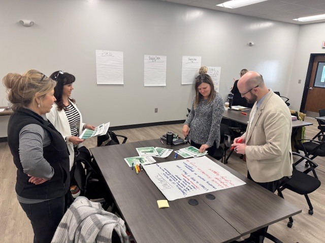 People gathered around tables for Superintendents Student Achievement and Success Team. 