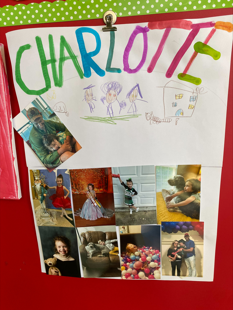 childs poster charlotte with pictures of her