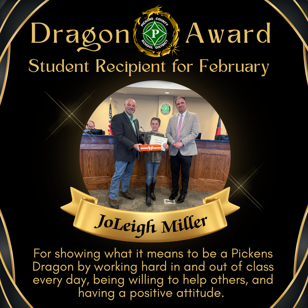 JoLeigh Miller, student Dragon Award winner for February