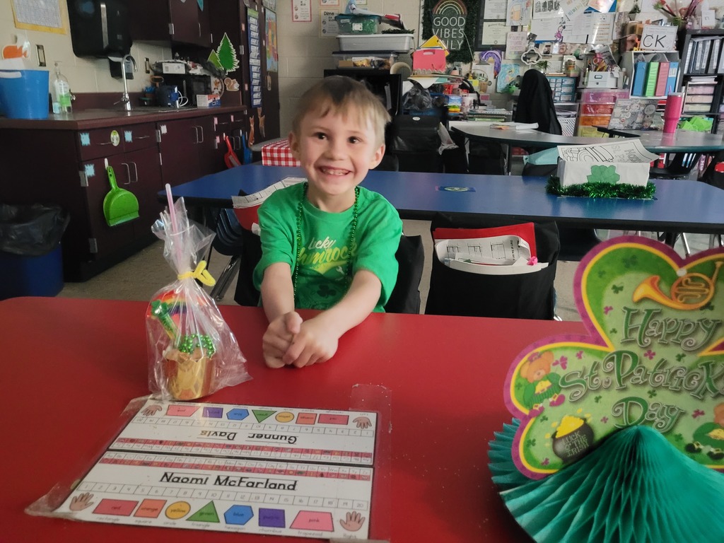St. Patrick's Day fun in Mrs. Dilbeck's kindergarten.