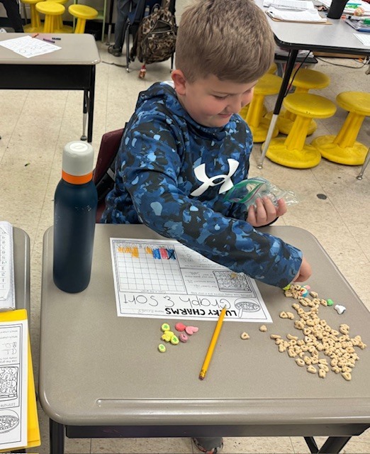 Lucky Math! 🍀 Mrs. Sultan's first-grade math students graphed Lucky Charms today! What a smart and tasty way to learn about graphing!