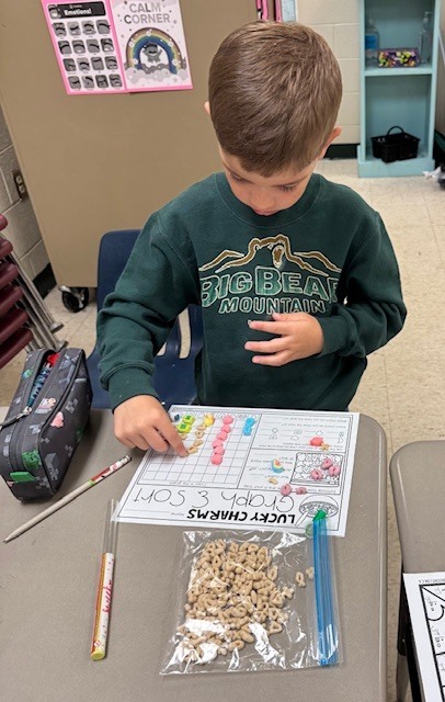 Lucky Math! 🍀 Mrs. Sultan's first-grade math students graphed Lucky Charms today! What a smart and tasty way to learn about graphing!
