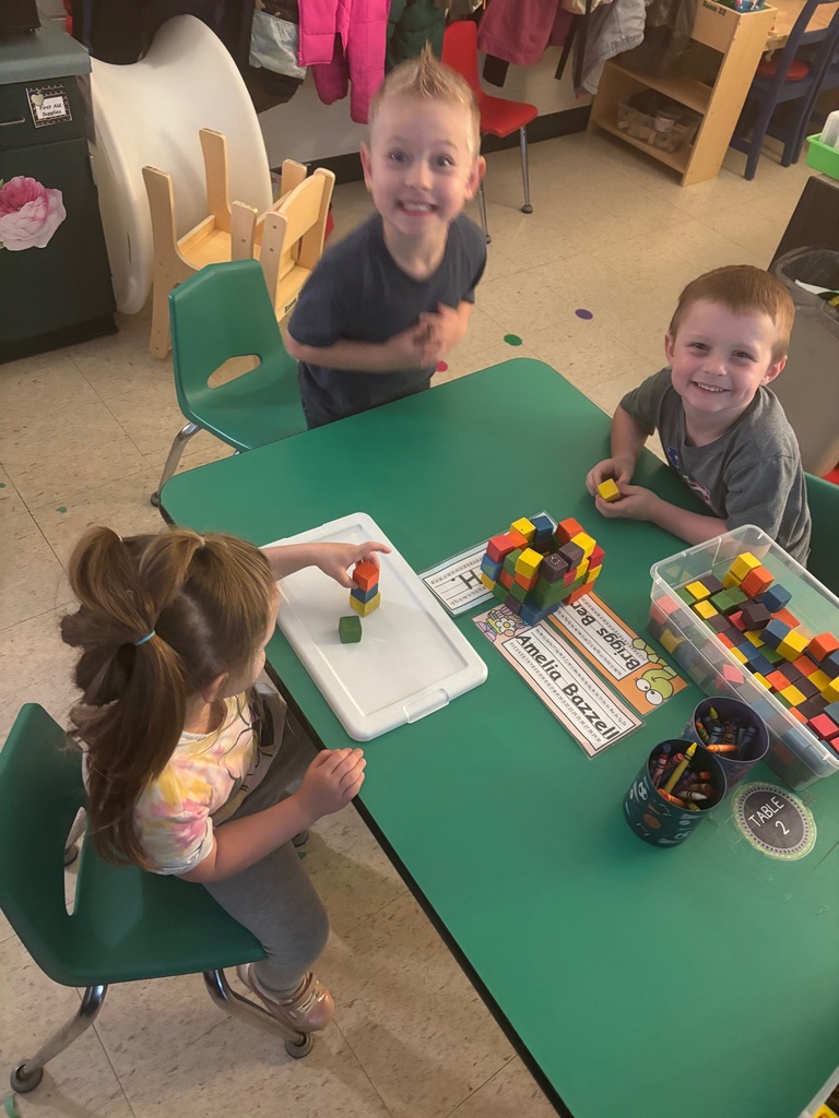 After reading about construction workers, Mrs. Anderson's PreK students constructed houses for their animals using different building materials.