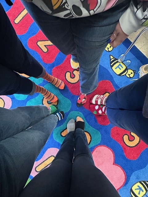 We All Rocked Our Socks!   Today we celebrated World Down Syndrome Day by wearing fun, colorful socks to promote inclusion and acceptance.  Our kindergartners (representing all classes) and their teachers proudly showed off their unique styles—and they rocked them! #RockYourSocks #InclusionMatters