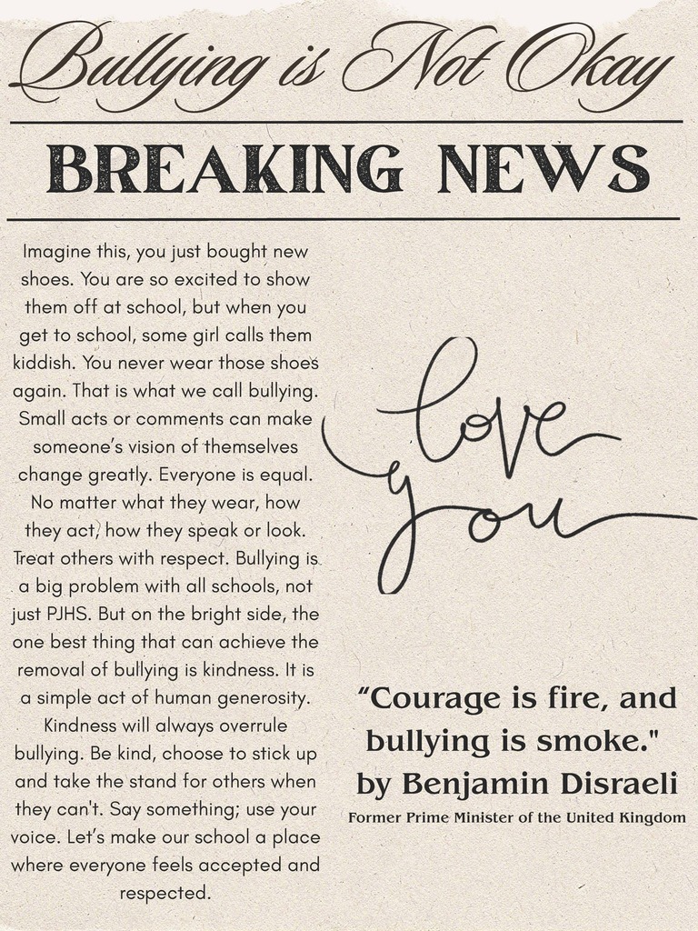 PJ Flame Article: Bullying Issue - Brooklyn R