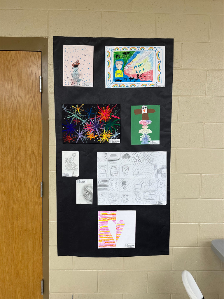 pictures created by students on a black background