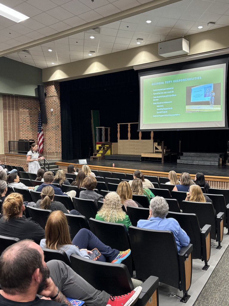 GA Teacher of the Year speaking to PJHS Staff