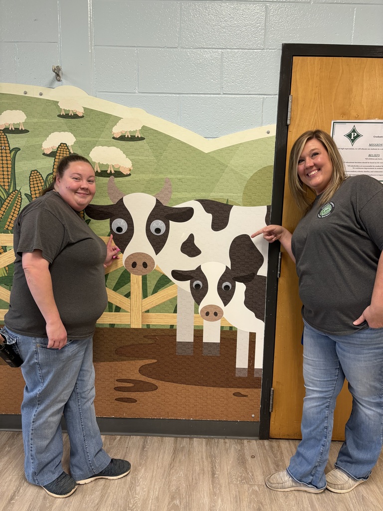 Our amazing custodians, Ms Tiffany and Ms. Mandy, pulled off a fun April Fool’s surprise for our Hawks this morning—adding googly eyes to our farm animal murals!