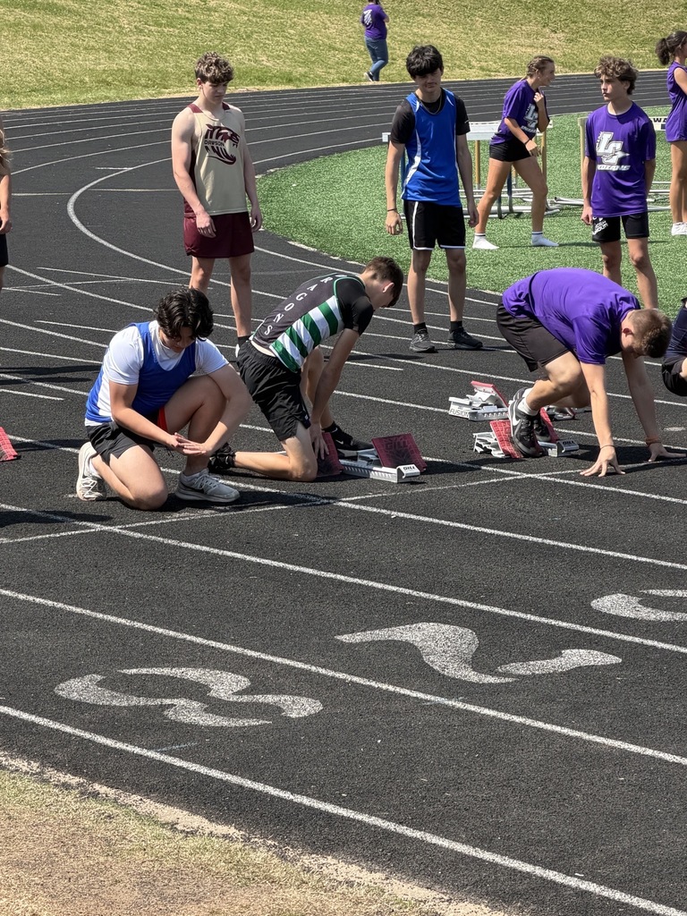 Students on track preparing for a race