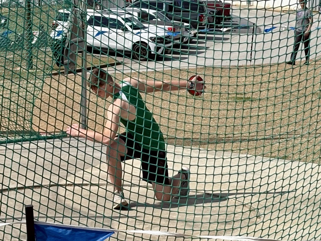 Student throwing a discus
