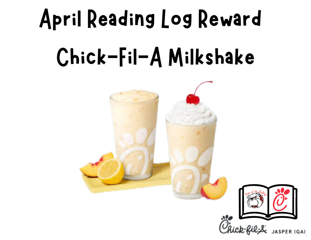 April reading log reward chick fil a milkshake image of milkshake