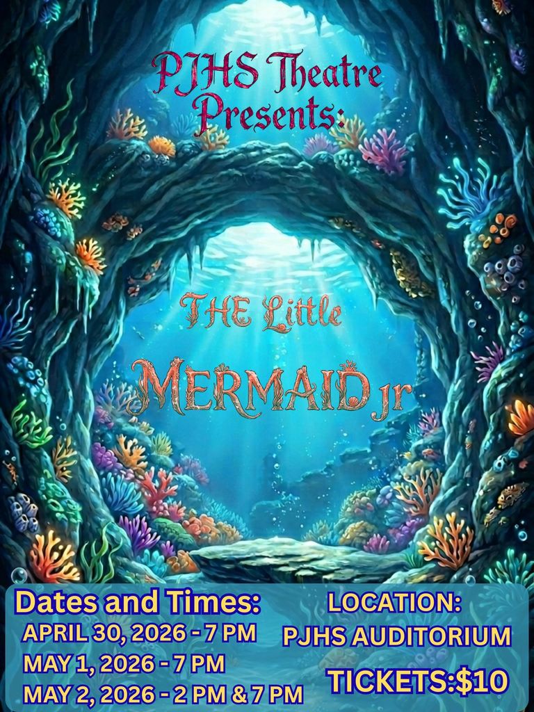 The Little Mermaid play poster. Details are in the body of the post.