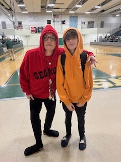 Teacher and student dressed alike