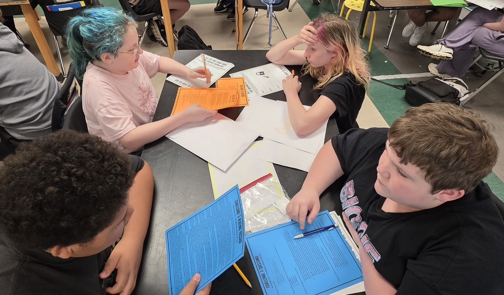 students completing group work