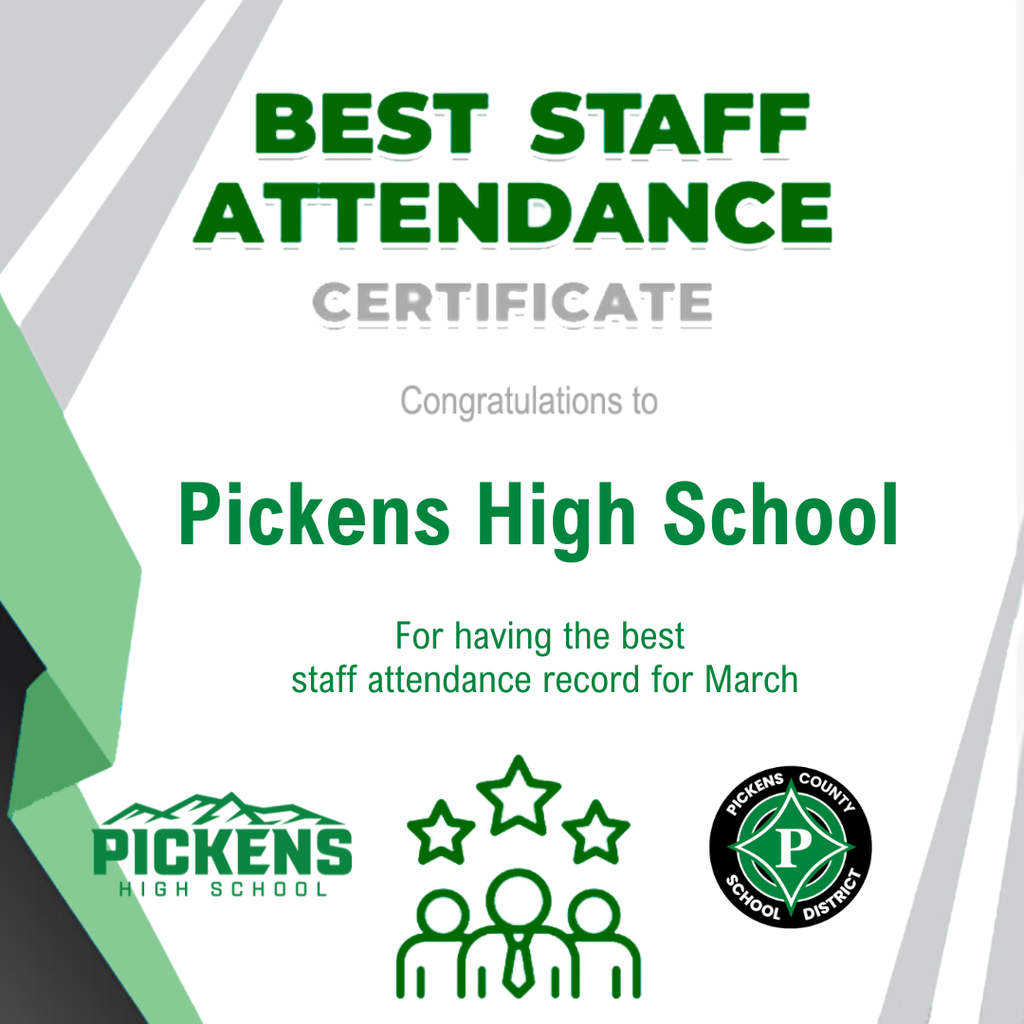 Best Staff Attendance, March PHS