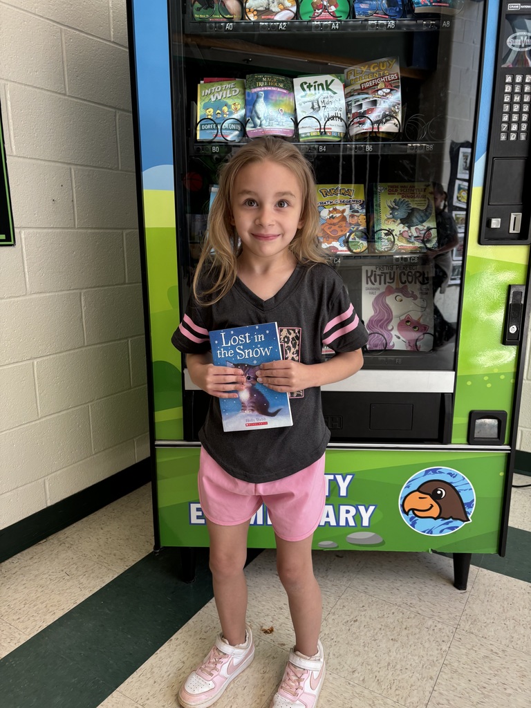 Yippee! Whitney has mastered her sight words! This kindergartner in Mrs. Dilbeck's class earned a trip to the Book Vending Machine to celebrate.