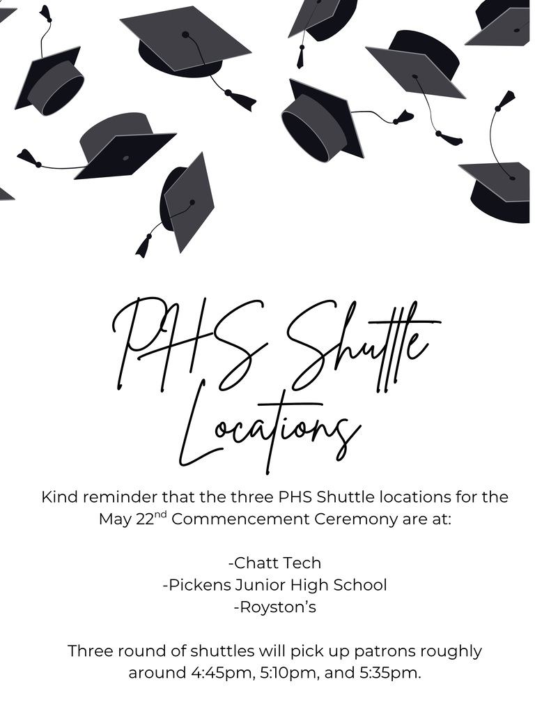 PHS Graduation Shuttle Locations