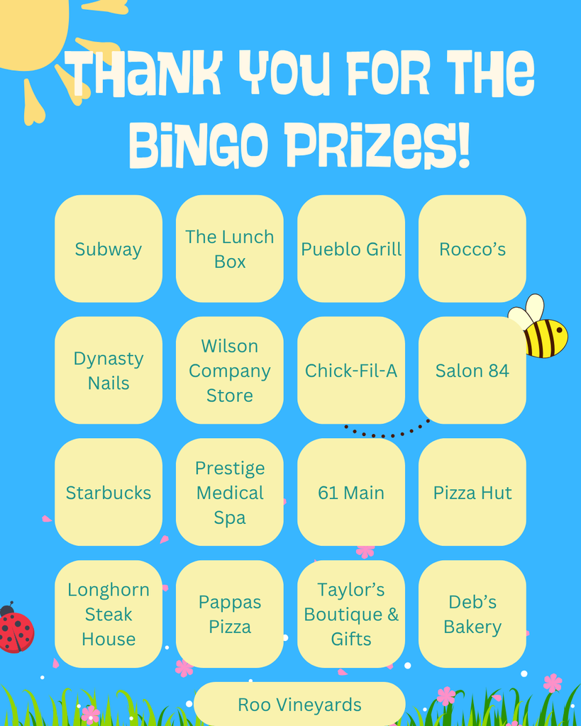 B-I-N-G-O! A huge thank-you to our amazing community business partners for donating prizes for our faculty and staff end-of-the-year Bingo game.