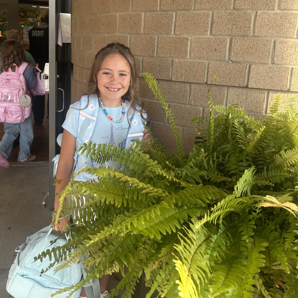 Students arriving for the first day of school.