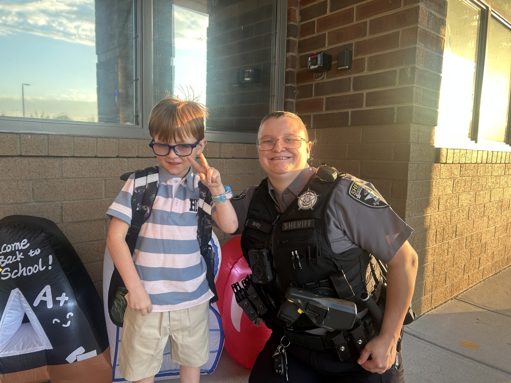 Students arriving for the first day of school.