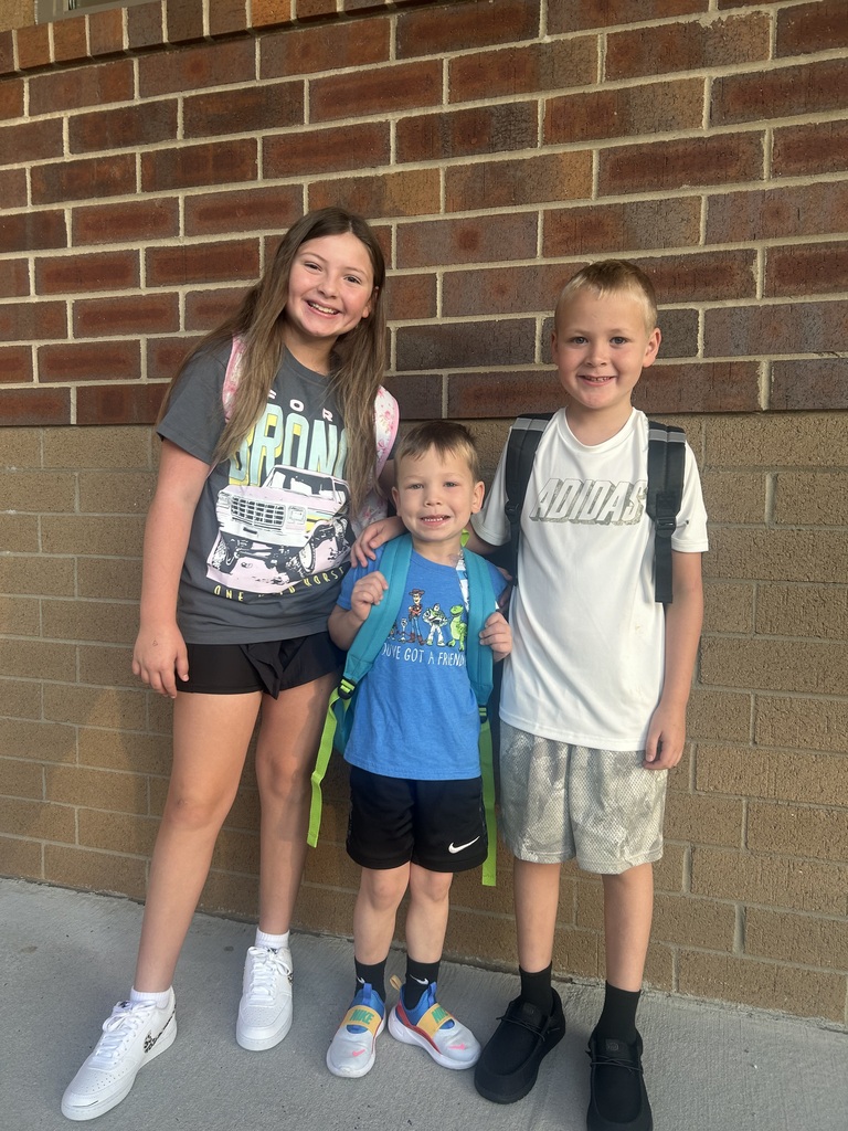 Students arriving for the first day of school.