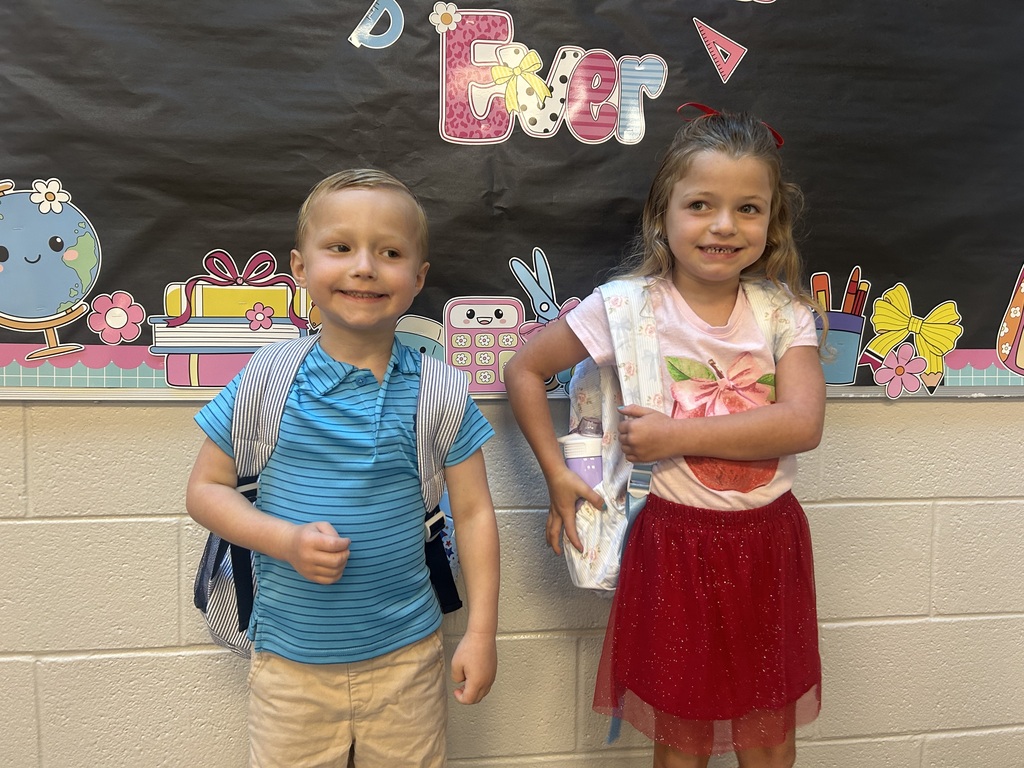 Students arriving for the first day of school.