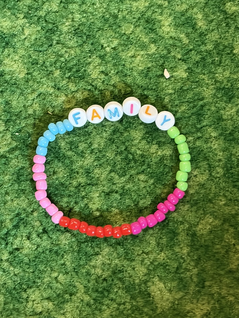 rs. Abbott's kindergarten read "Our Class is a Family," and celebrated their unique classroom family with Play-Dough and family bracelets.