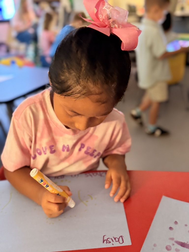 Mrs. Allen's PreK students drew their own ocean while learning about oceans.