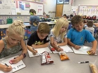 Mrs. Shealey's first graders in small group and center time reviewing  "short a."
