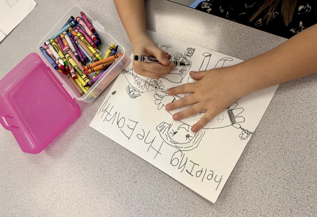 Students in Mrs. Brancato’s Art class are getting to know each other through art. 