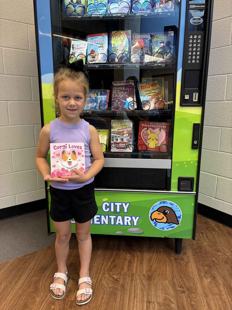 Way to go, Layne! 🎉 Another amazing kindergartner in Mrs. Roper’s class has mastered her letters, letter sounds, and numbers 0–20—and earned a trip to the Book Vending Machine! 