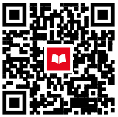 barcode with red square and a book is inside the red square