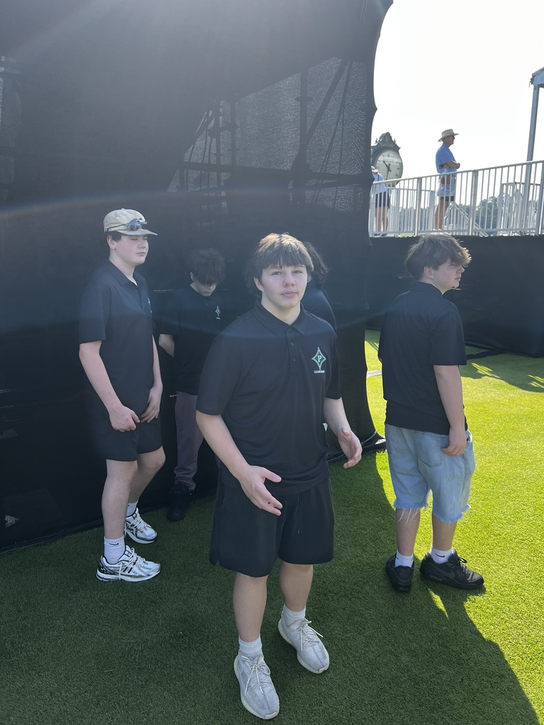Students at golf center