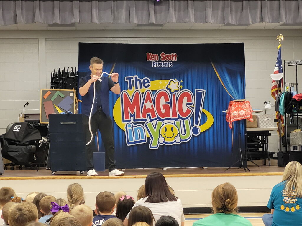 We had a magical time at our behavior assembly with Magician Ken Scott! 