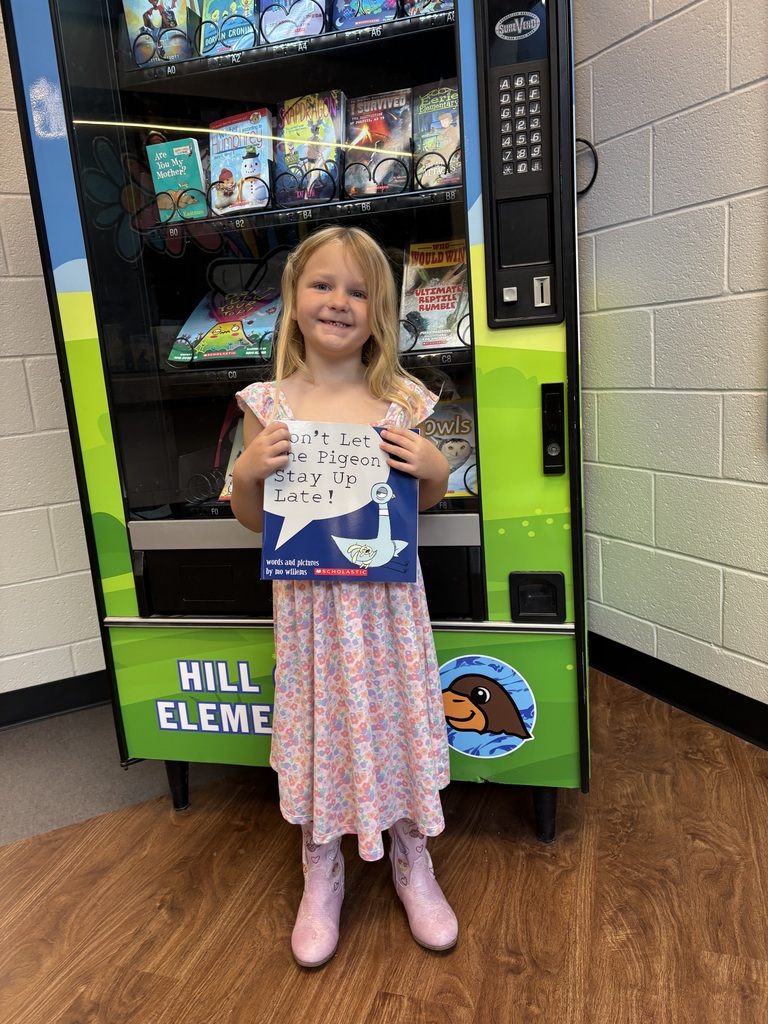 Bristol earned a visit to the Book Vending Machine for mastering her fluency folder.