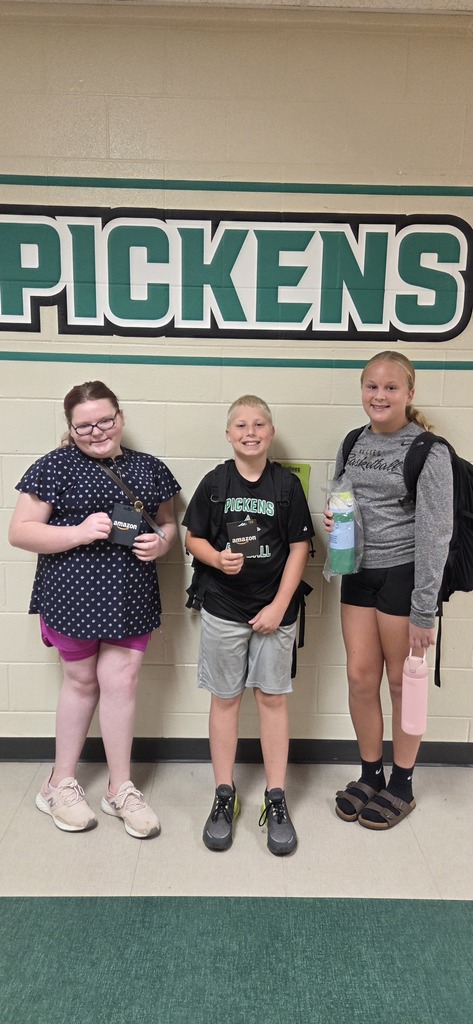 Student winners for this month's perfect attendance award