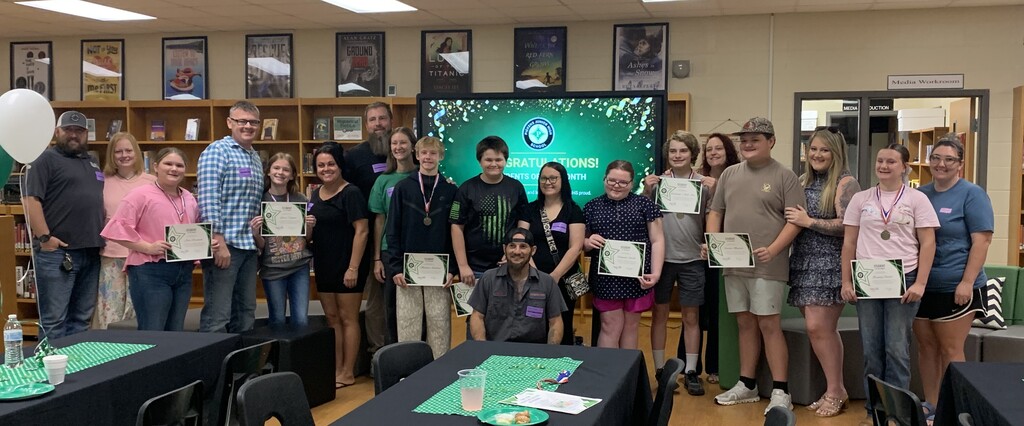 Students of the Month with family members