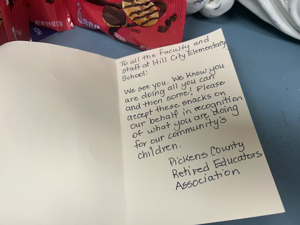 Thank you Pickens County Retired Educators for the treats!